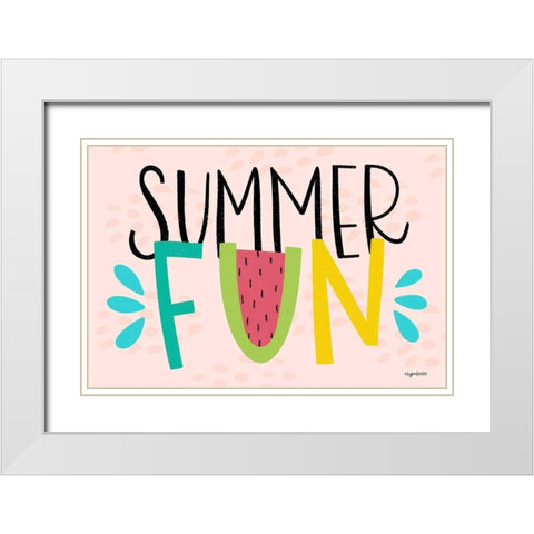 Summer Fun White Modern Wood Framed Art Print with Double Matting by Brown, Kyra