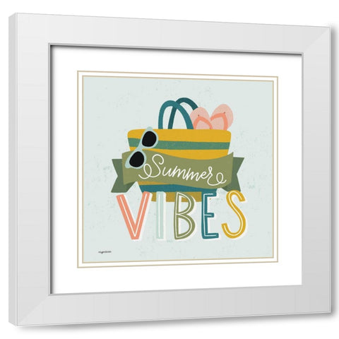 Summer Vibes White Modern Wood Framed Art Print with Double Matting by Brown, Kyra