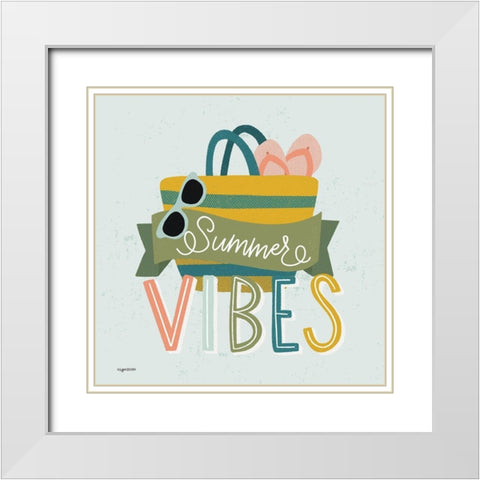 Summer Vibes White Modern Wood Framed Art Print with Double Matting by Brown, Kyra