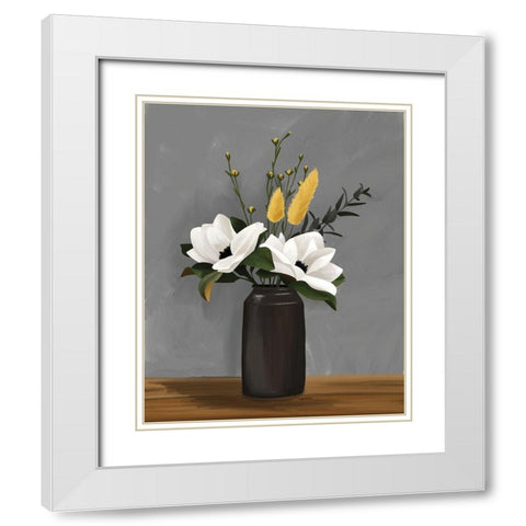 Flowers for Mom White Modern Wood Framed Art Print with Double Matting by Brown, Kyra