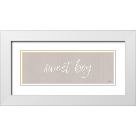 Sweet Boy White Modern Wood Framed Art Print with Double Matting by Brown, Kyra