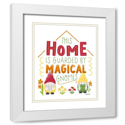 Magical Gnomes White Modern Wood Framed Art Print with Double Matting by Brown, Kyra