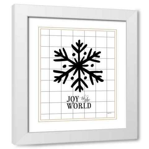 Joy to the World White Modern Wood Framed Art Print with Double Matting by Brown, Kyra