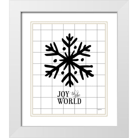 Joy to the World White Modern Wood Framed Art Print with Double Matting by Brown, Kyra