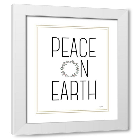 Peace on Earth White Modern Wood Framed Art Print with Double Matting by Brown, Kyra