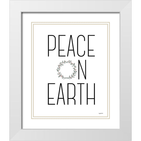 Peace on Earth White Modern Wood Framed Art Print with Double Matting by Brown, Kyra