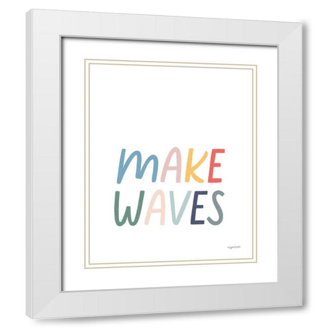 Make Waves White Modern Wood Framed Art Print with Double Matting by Brown, Kyra