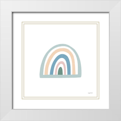 Muted Rainbow White Modern Wood Framed Art Print with Double Matting by Brown, Kyra