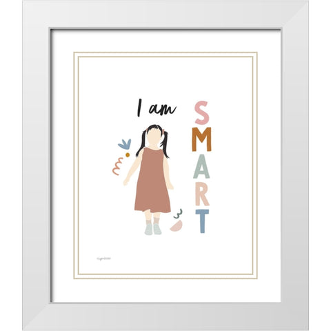 I am Smart White Modern Wood Framed Art Print with Double Matting by Brown, Kyra