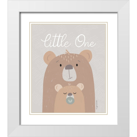 Little One White Modern Wood Framed Art Print with Double Matting by Brown, Kyra