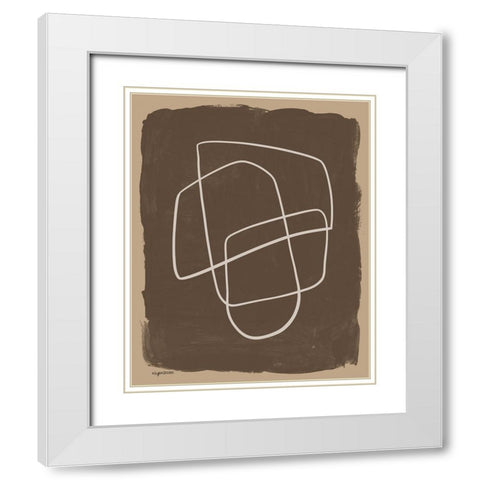 Brown Abstract II White Modern Wood Framed Art Print with Double Matting by Brown, Kyra