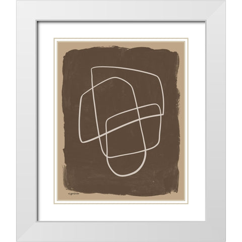 Brown Abstract II White Modern Wood Framed Art Print with Double Matting by Brown, Kyra