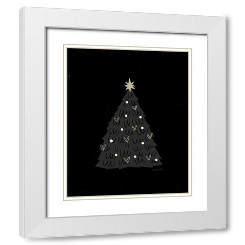 Christmas Tree White Modern Wood Framed Art Print with Double Matting by Brown, Kyra