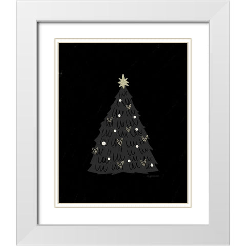 Christmas Tree White Modern Wood Framed Art Print with Double Matting by Brown, Kyra