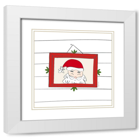 Santa White Modern Wood Framed Art Print with Double Matting by Brown, Kyra