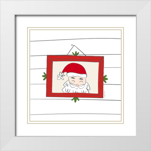Santa White Modern Wood Framed Art Print with Double Matting by Brown, Kyra