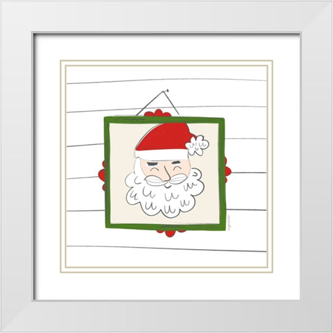 Santa Claus White Modern Wood Framed Art Print with Double Matting by Brown, Kyra