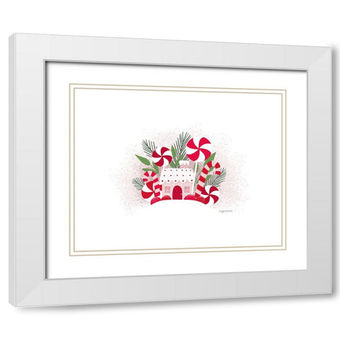Peppermint Cottage White Modern Wood Framed Art Print with Double Matting by Brown, Kyra