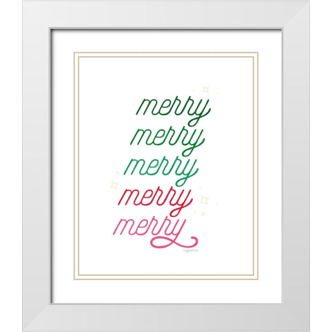 Merry White Modern Wood Framed Art Print with Double Matting by Brown, Kyra