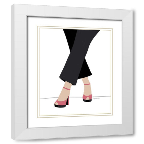 Fancy Feet White Modern Wood Framed Art Print with Double Matting by Brown, Kyra