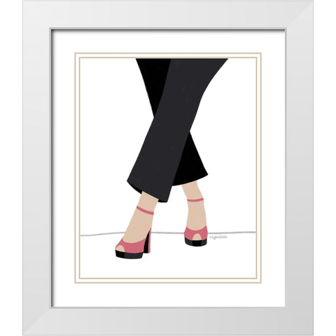 Fancy Feet White Modern Wood Framed Art Print with Double Matting by Brown, Kyra