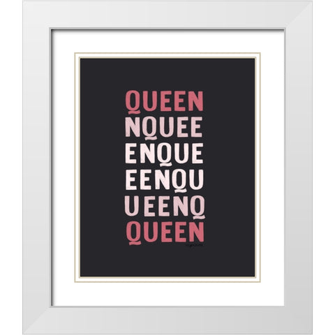 Queen White Modern Wood Framed Art Print with Double Matting by Brown, Kyra
