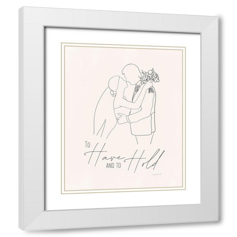 Bride and Groom White Modern Wood Framed Art Print with Double Matting by Brown, Kyra