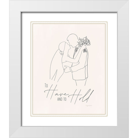 Bride and Groom White Modern Wood Framed Art Print with Double Matting by Brown, Kyra
