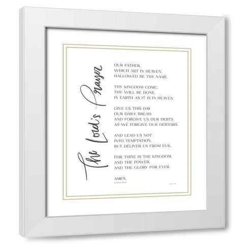 Lords Prayer White Modern Wood Framed Art Print with Double Matting by Brown, Kyra
