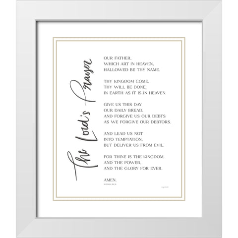 Lords Prayer White Modern Wood Framed Art Print with Double Matting by Brown, Kyra