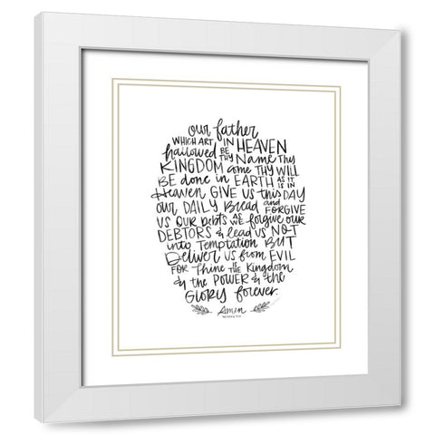 Lords Prayer White Modern Wood Framed Art Print with Double Matting by Brown, Kyra
