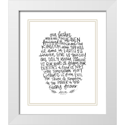 Lords Prayer White Modern Wood Framed Art Print with Double Matting by Brown, Kyra