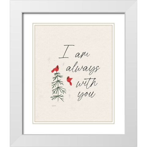 Always With You White Modern Wood Framed Art Print with Double Matting by Brown, Kyra