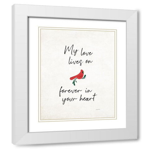Love Lives White Modern Wood Framed Art Print with Double Matting by Brown, Kyra