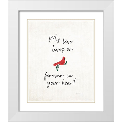 Love Lives White Modern Wood Framed Art Print with Double Matting by Brown, Kyra