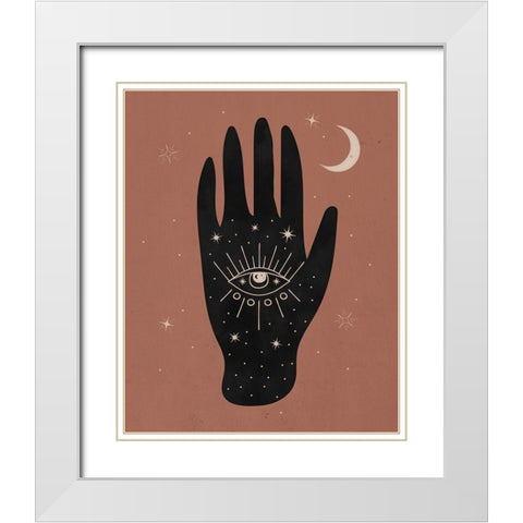 All Seeing I White Modern Wood Framed Art Print with Double Matting by Blue, Nina