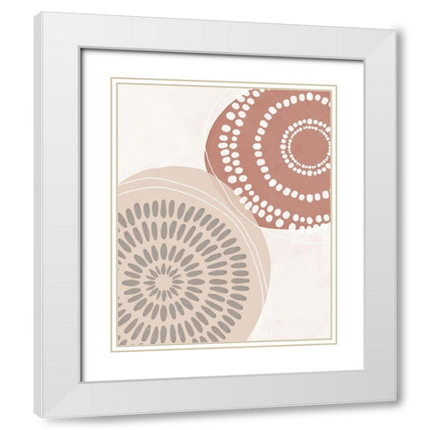 Boho Circles I White Modern Wood Framed Art Print with Double Matting by Blue, Nina
