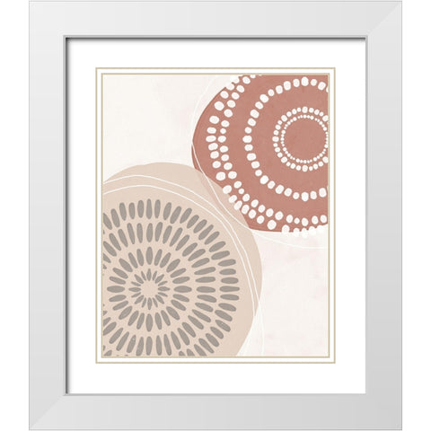 Boho Circles I White Modern Wood Framed Art Print with Double Matting by Blue, Nina