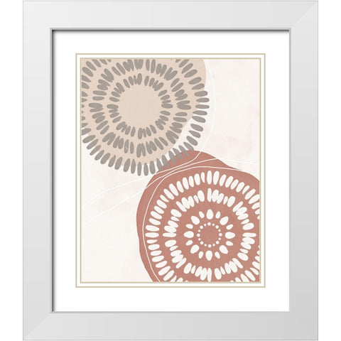 Boho Circles II White Modern Wood Framed Art Print with Double Matting by Blue, Nina