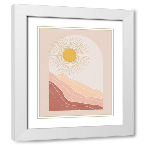 Boho Sun White Modern Wood Framed Art Print with Double Matting by Blue, Nina