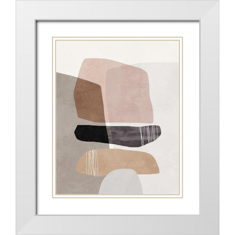 Elemental Phase I White Modern Wood Framed Art Print with Double Matting by Blue, Nina