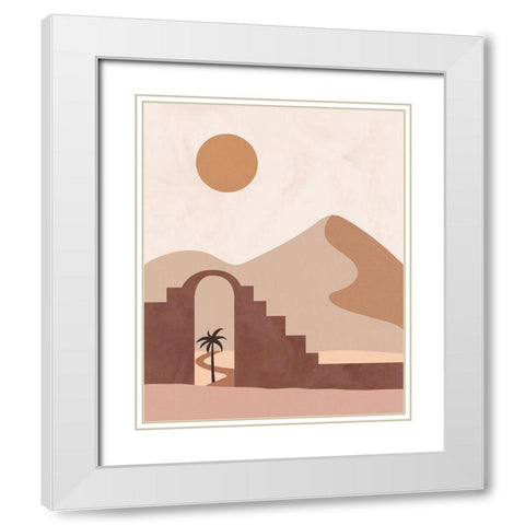 Boho Landscape II White Modern Wood Framed Art Print with Double Matting by Blue, Nina