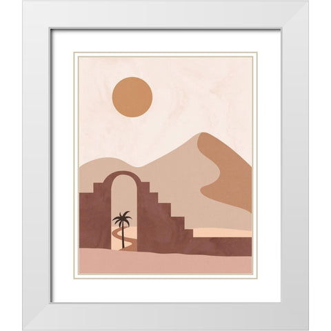 Boho Landscape II White Modern Wood Framed Art Print with Double Matting by Blue, Nina