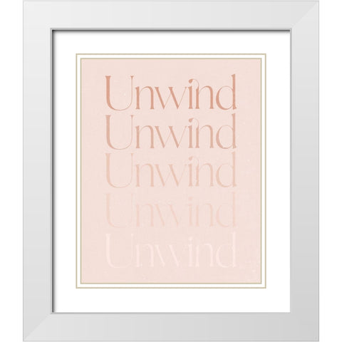 Unwind White Modern Wood Framed Art Print with Double Matting by Blue, Nina