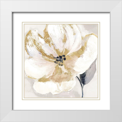 Neutral Bloom White Modern Wood Framed Art Print with Double Matting by Blue, Nina