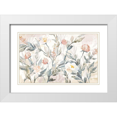 Farmhouse Floral White Modern Wood Framed Art Print with Double Matting by Blue, Nina