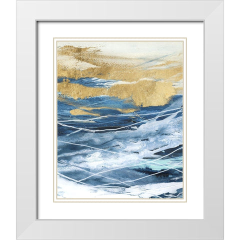 Like a Storm II White Modern Wood Framed Art Print with Double Matting by Blue, Nina