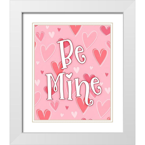 Be Mine White Modern Wood Framed Art Print with Double Matting by Blue, Nina