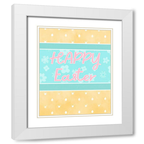 Happy Easter White Modern Wood Framed Art Print with Double Matting by Blue, Nina