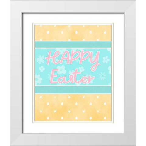Happy Easter White Modern Wood Framed Art Print with Double Matting by Blue, Nina